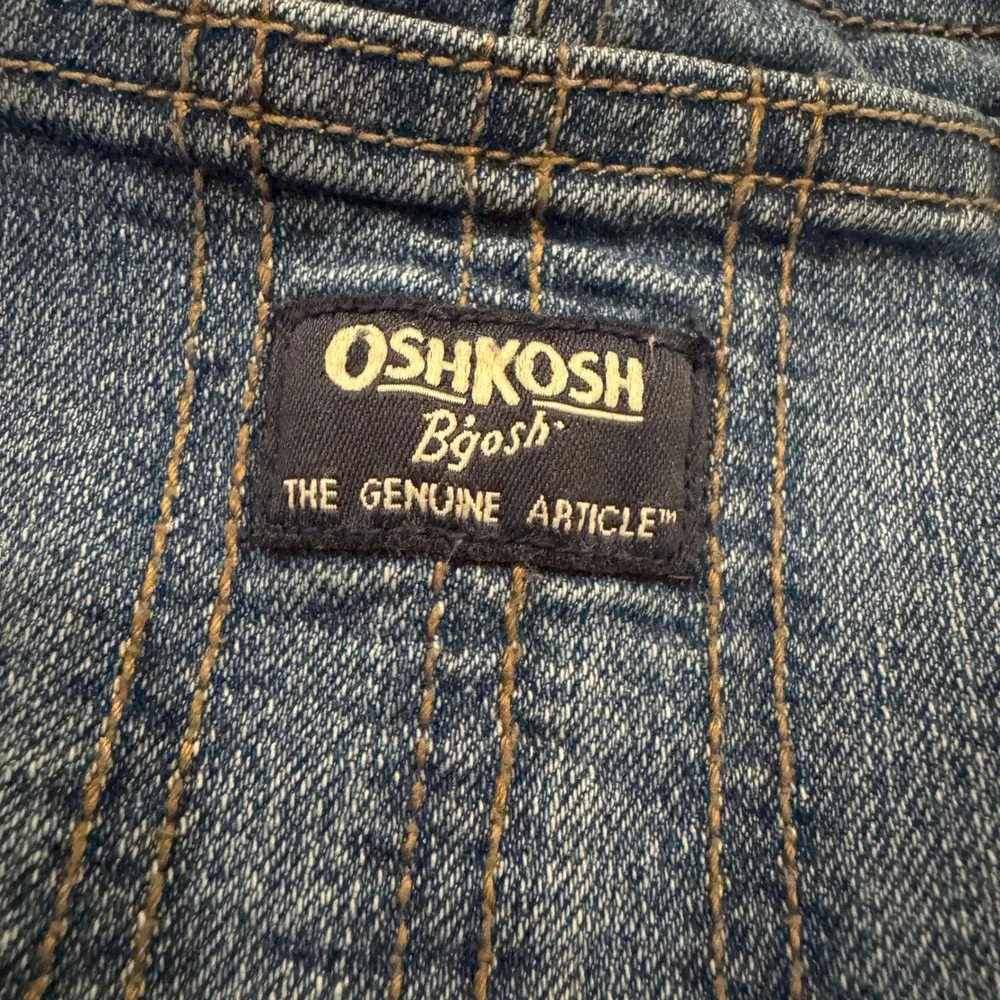 OshKosh B'gosh Kids Denim Overalls Medium Wash Striped Straps 4T